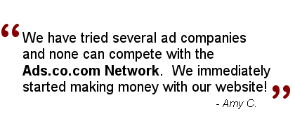 Ads.co.com Network publisher testimonial.